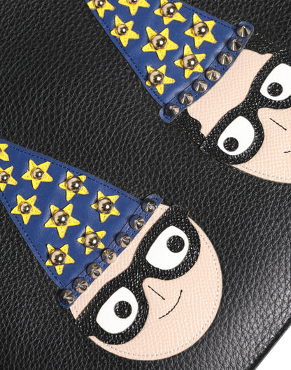 Bolso de mano/sobre para hombre Dolce & Gabbana de cuero negro con adornos #DGFAMILY