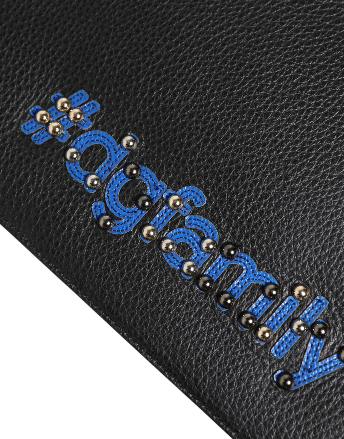 Bolso de mano/sobre para hombre Dolce & Gabbana de cuero negro con adornos #DGFAMILY