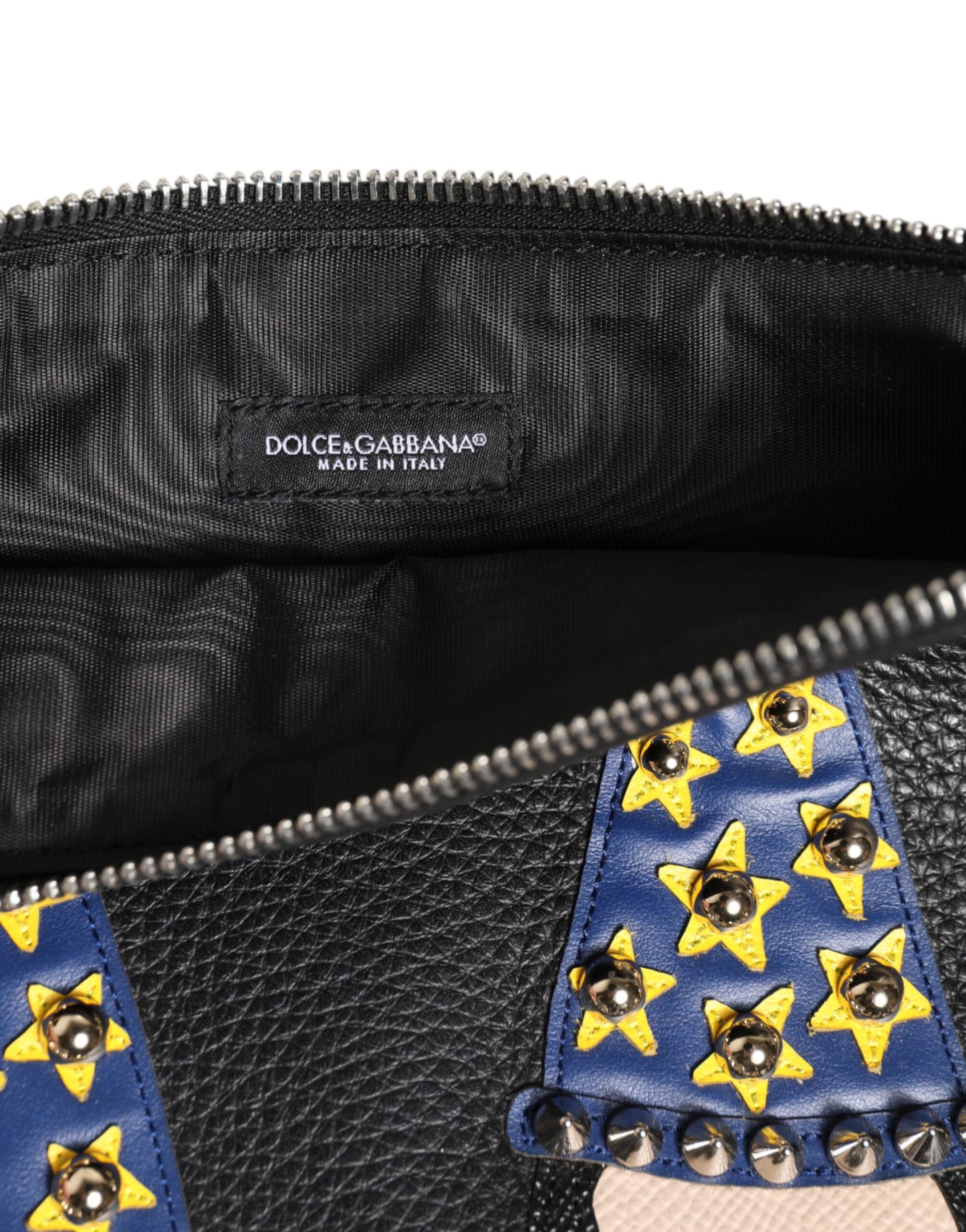 Bolso de mano/sobre para hombre Dolce & Gabbana de cuero negro con adornos #DGFAMILY