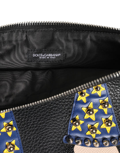 Bolso de mano/sobre para hombre Dolce & Gabbana de cuero negro con adornos #DGFAMILY