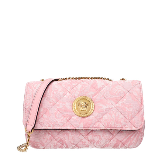 Bolso de hombro Versace de tela rosa