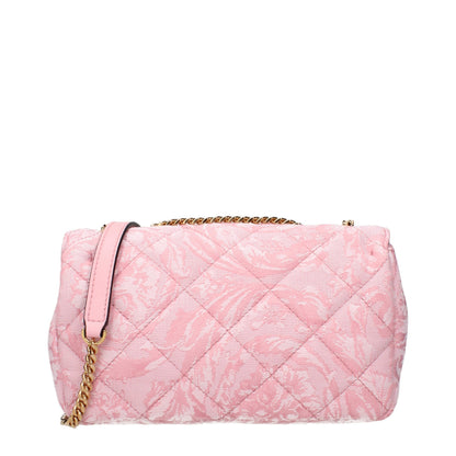 Bolso de hombro Versace de tela rosa