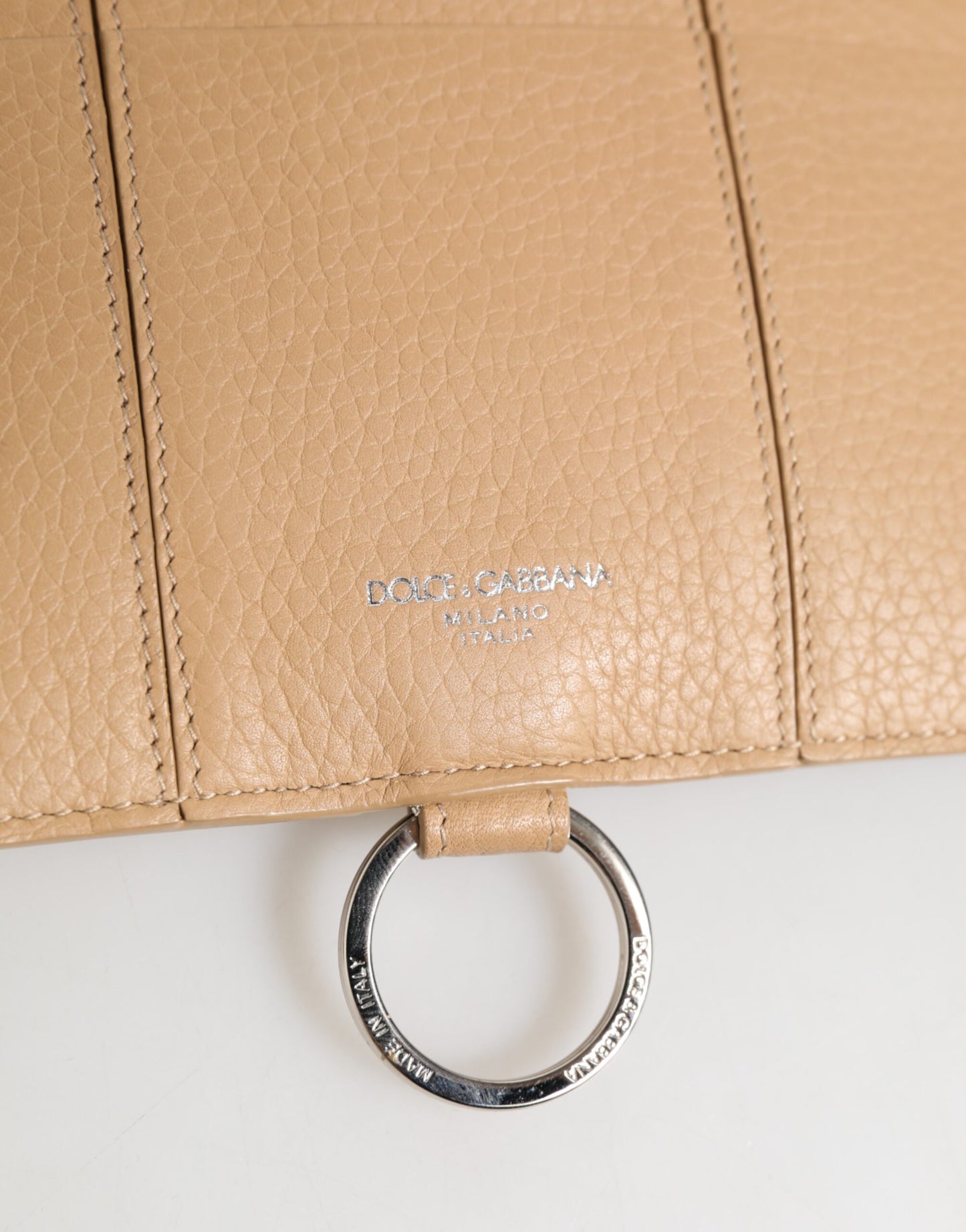Billetera Grande Tarjetero de Piel de Becerro Beige Dolce & Gabbana