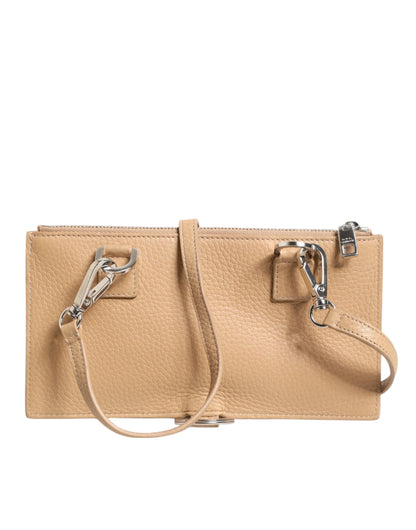 Billetera Grande Tarjetero de Piel de Becerro Beige Dolce & Gabbana
