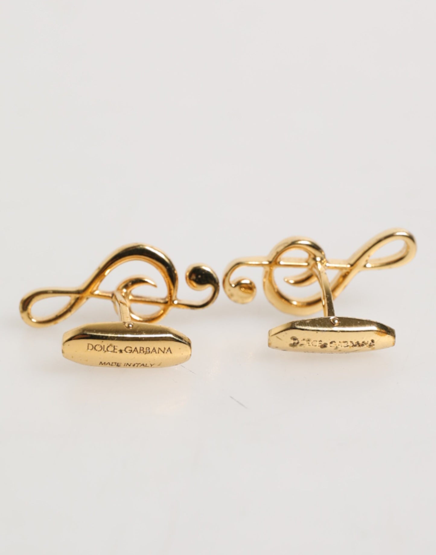 Dolce & Gabbana Gemelos de metal de latón con nota musical dorada para hombre