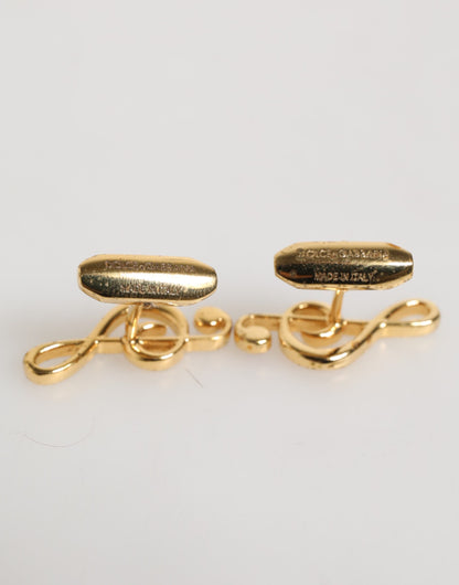 Dolce & Gabbana Gemelos de metal de latón con nota musical dorada para hombre