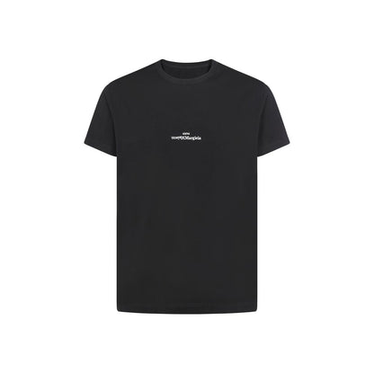 Camiseta de algodón negra Maison Margiela