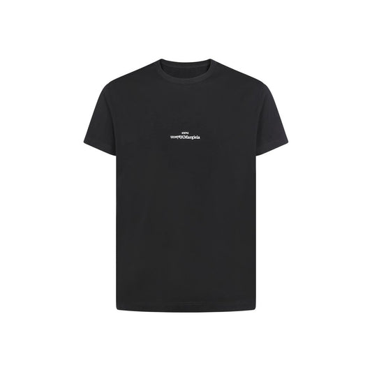 Camiseta de algodón negra Maison Margiela