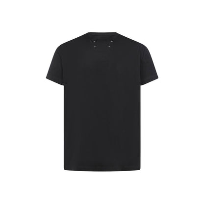 Camiseta de algodón negra Maison Margiela