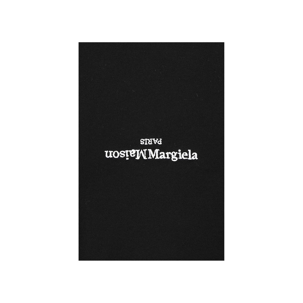 Camiseta de algodón negra Maison Margiela