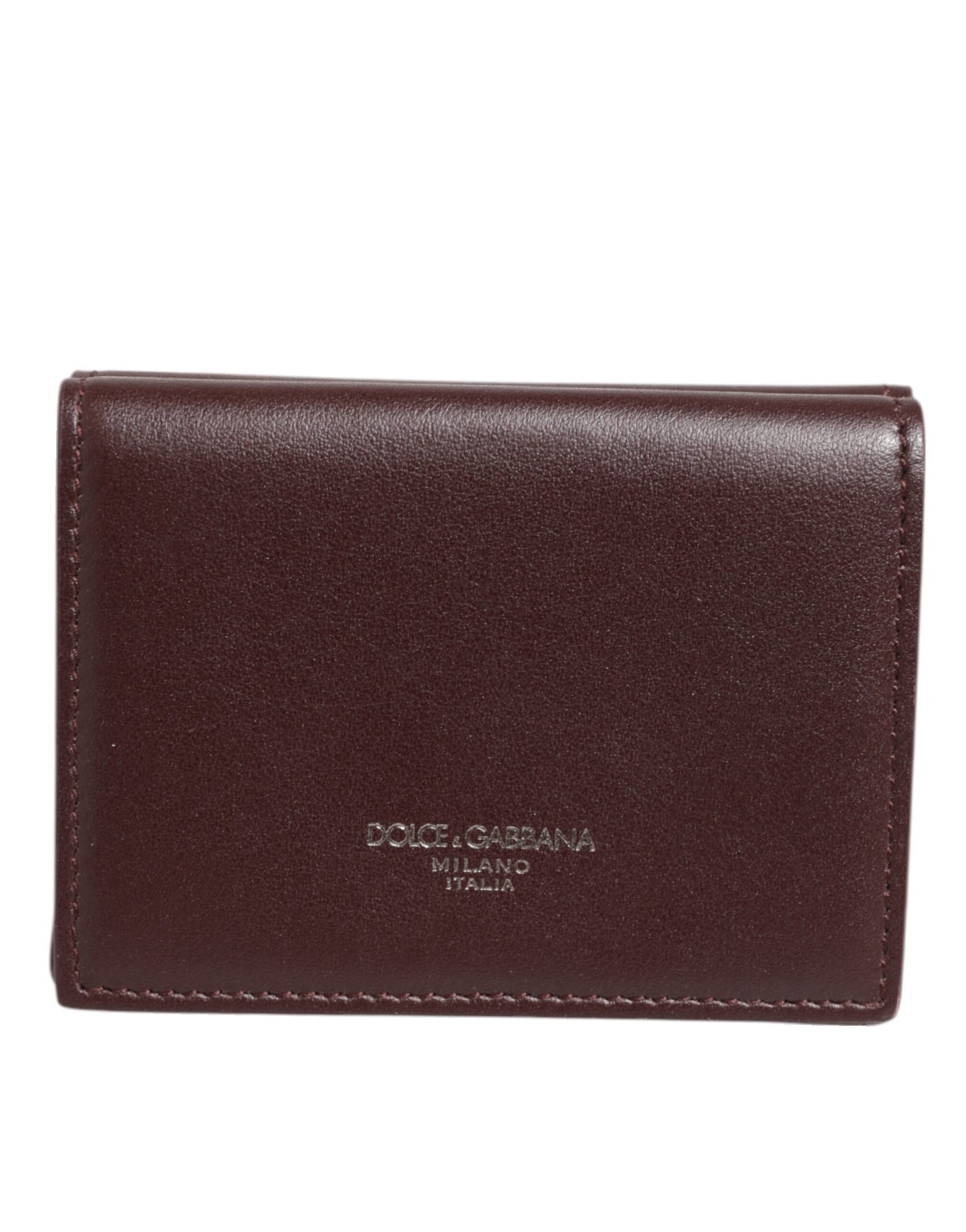 Tarjetero Trifold Dolce & Gabbana de Piel con Logo Grabado para Hombre Marrón Oscuro