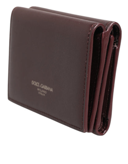 Tarjetero Trifold Dolce & Gabbana de Piel con Logo Grabado para Hombre Marrón Oscuro