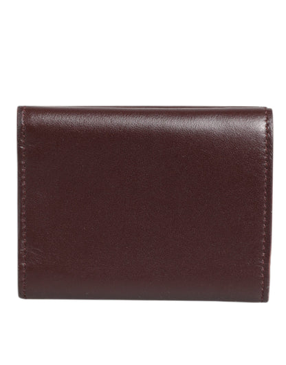 Tarjetero Trifold Dolce & Gabbana de Piel con Logo Grabado para Hombre Marrón Oscuro