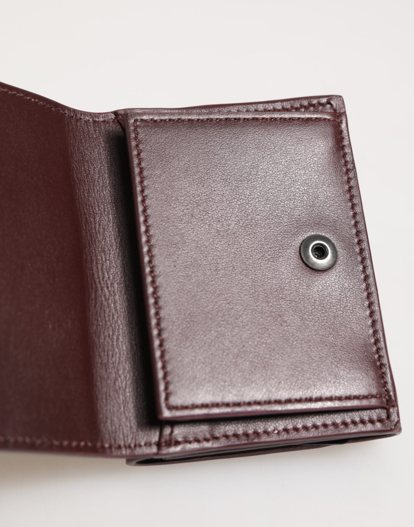 Tarjetero Trifold Dolce & Gabbana de Piel con Logo Grabado para Hombre Marrón Oscuro
