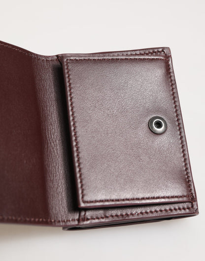 Tarjetero Trifold Dolce & Gabbana de Piel con Logo Grabado para Hombre Marrón Oscuro