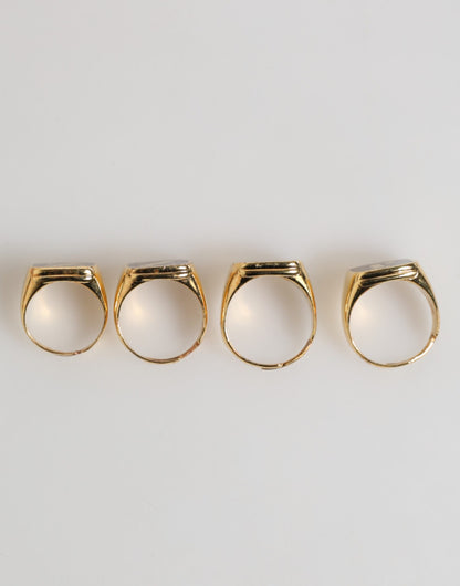 Anillo ajustable de 4 piezas con letras JAZZ de latón dorado de Dolce & Gabbana
