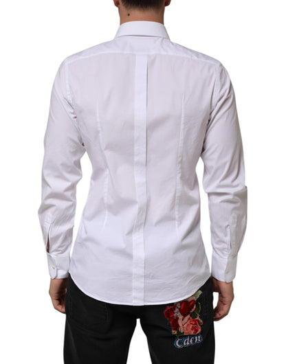 Camisa Formal de Algodón Blanca de Manga Larga para Hombre GOLD de Dolce & Gabbana