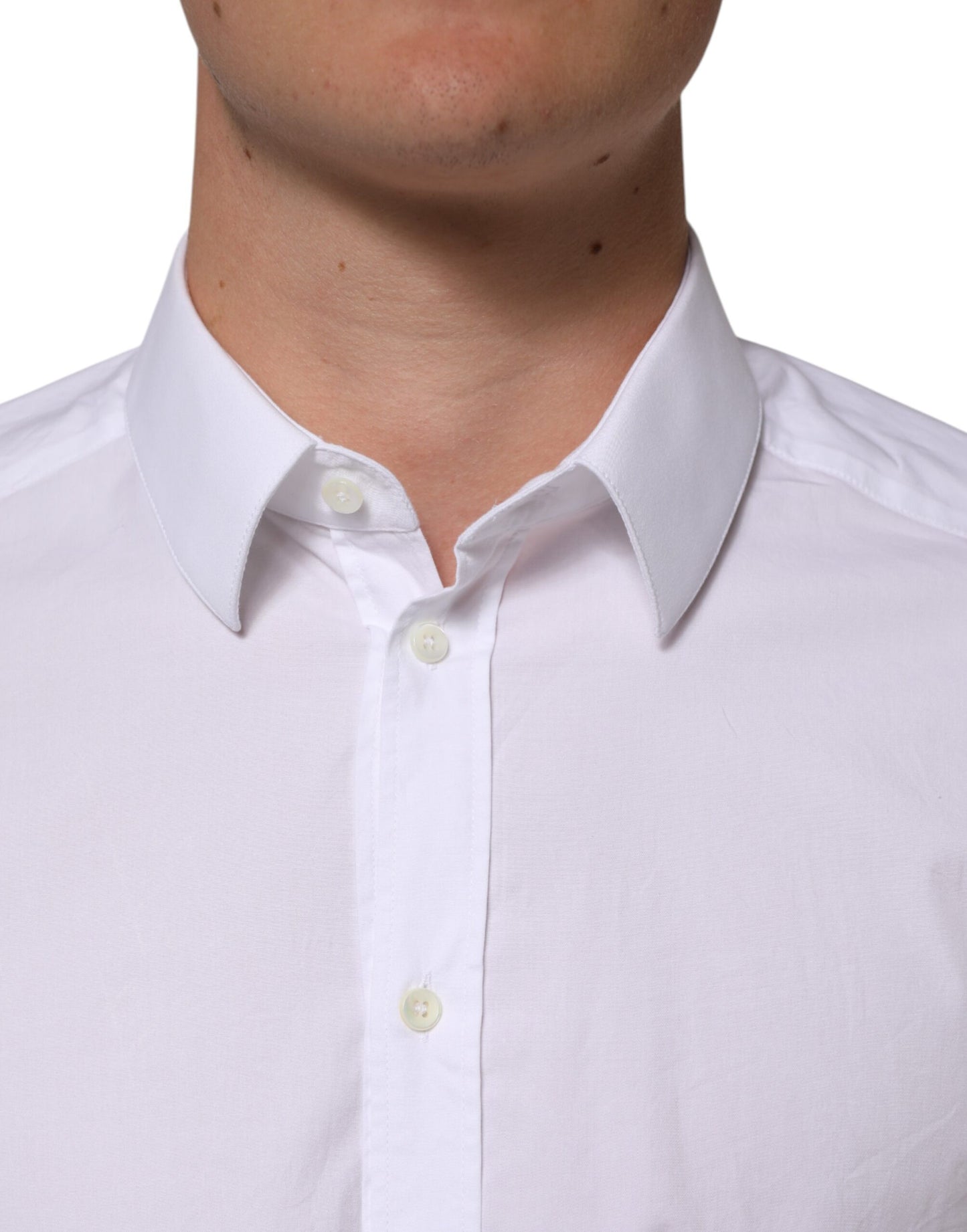 Camisa Formal de Algodón Blanca de Manga Larga para Hombre GOLD de Dolce & Gabbana