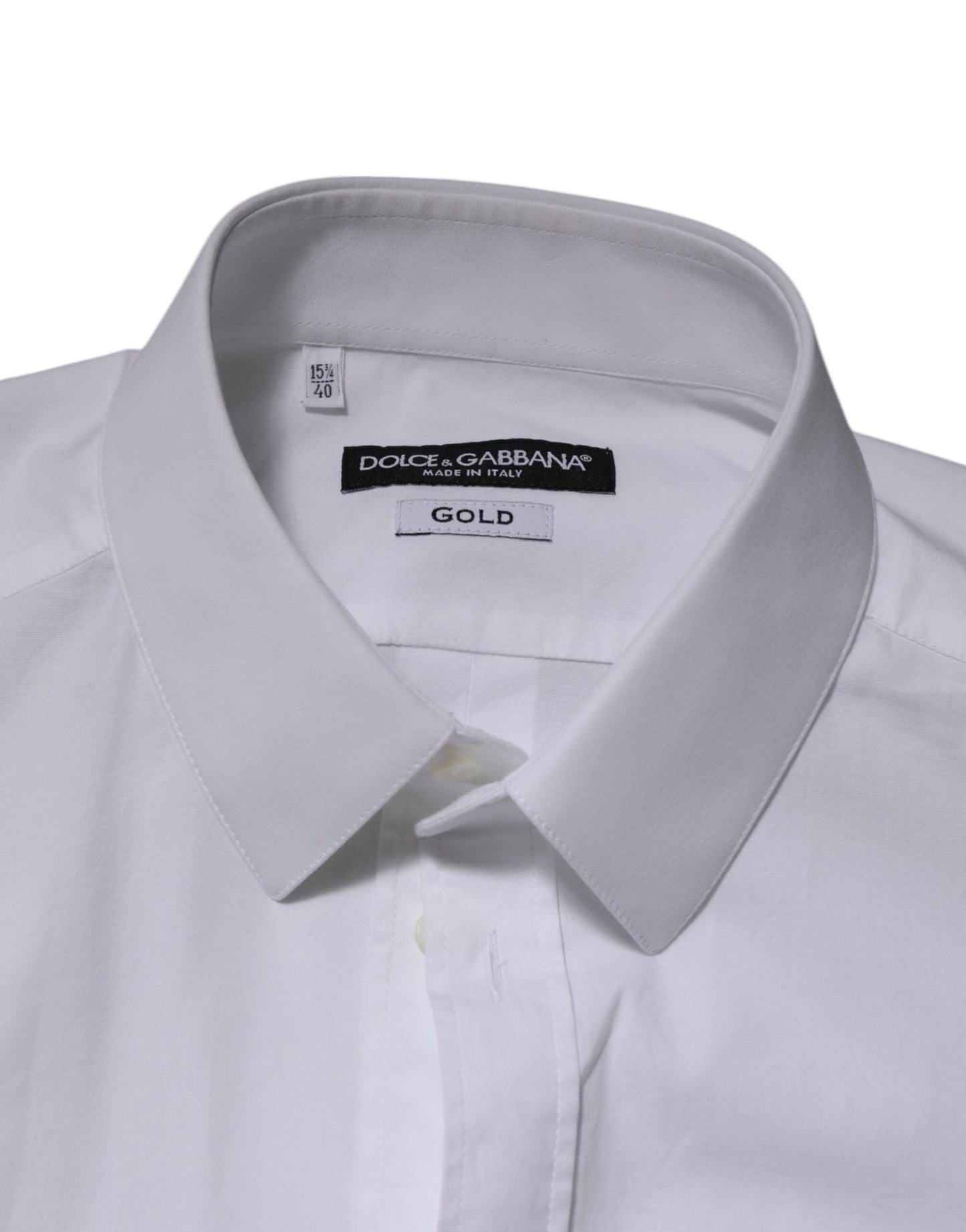 Camisa Formal de Algodón Blanca de Manga Larga para Hombre GOLD de Dolce & Gabbana