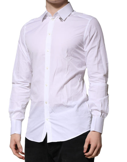 Camisa formal de manga larga Dolce & Gabbana de algodón blanco GOLD