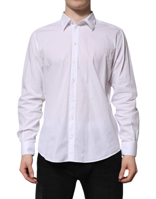 Camisa de manga larga de algodón blanco Dolce & Gabbana Modelo STAFF