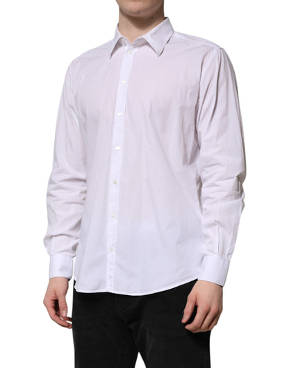 Camisa de manga larga de algodón blanco Dolce & Gabbana Modelo STAFF