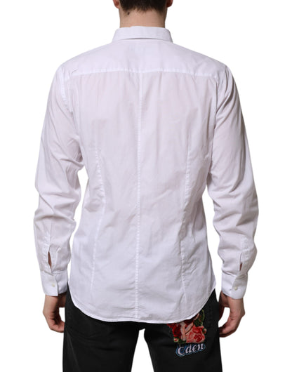 Camisa de manga larga de algodón blanco Dolce & Gabbana Modelo STAFF