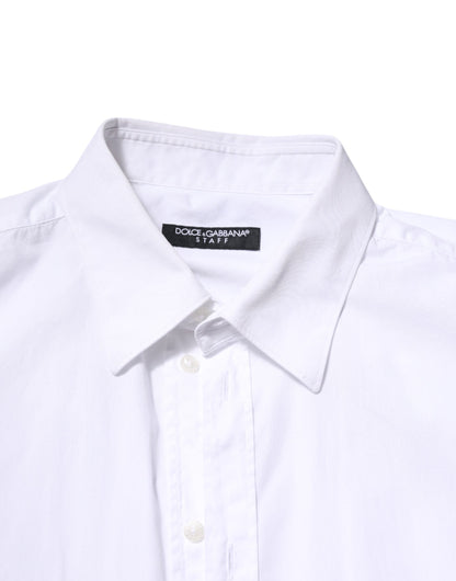 Camisa de manga larga de algodón blanco Dolce & Gabbana Modelo STAFF