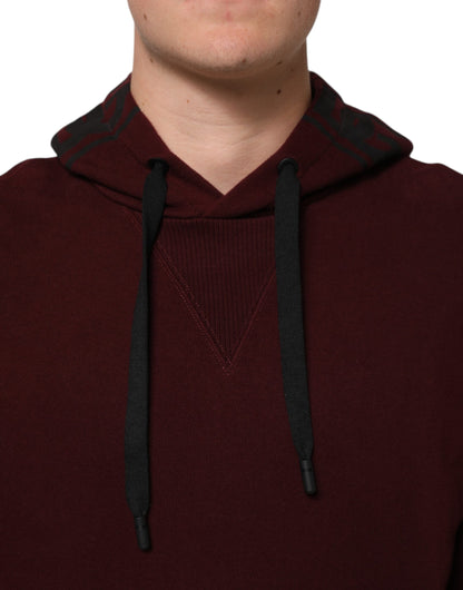 Sudadera con Capucha de Algodón Burdeos con Forro a Cuadros para Hombre Dolce & Gabbana