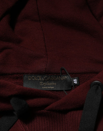 Sudadera con Capucha de Algodón Burdeos con Forro a Cuadros para Hombre Dolce & Gabbana