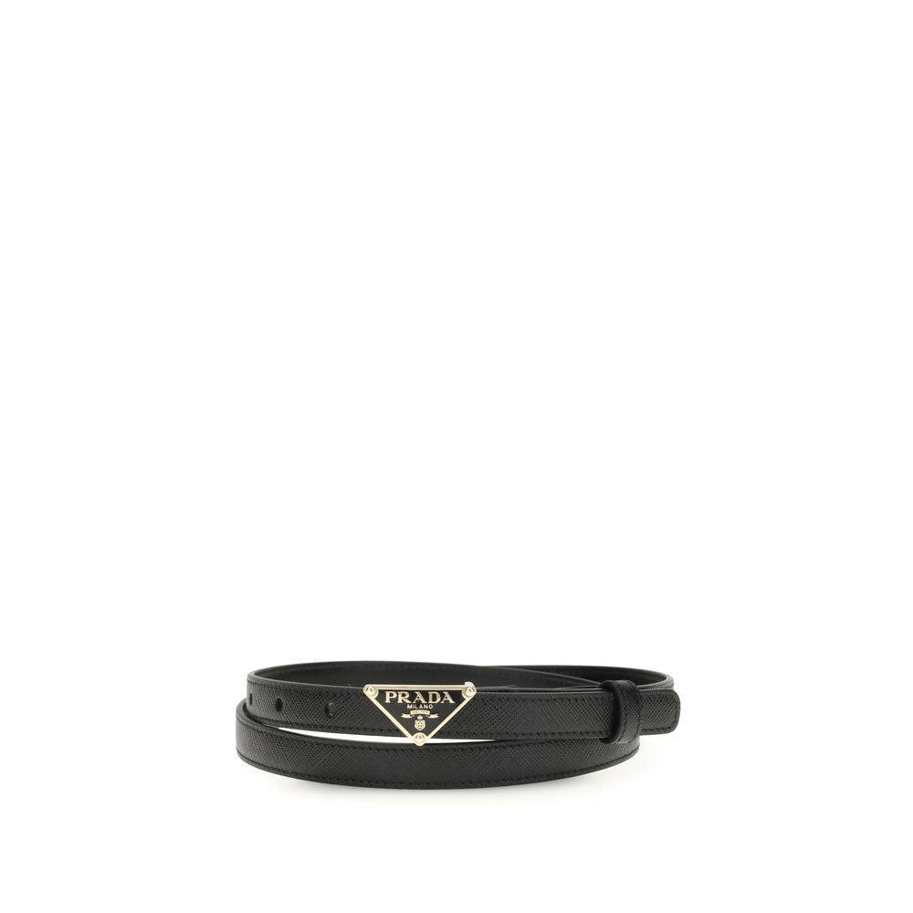 Prada Saffiano Leather Belt with Clean Geometry