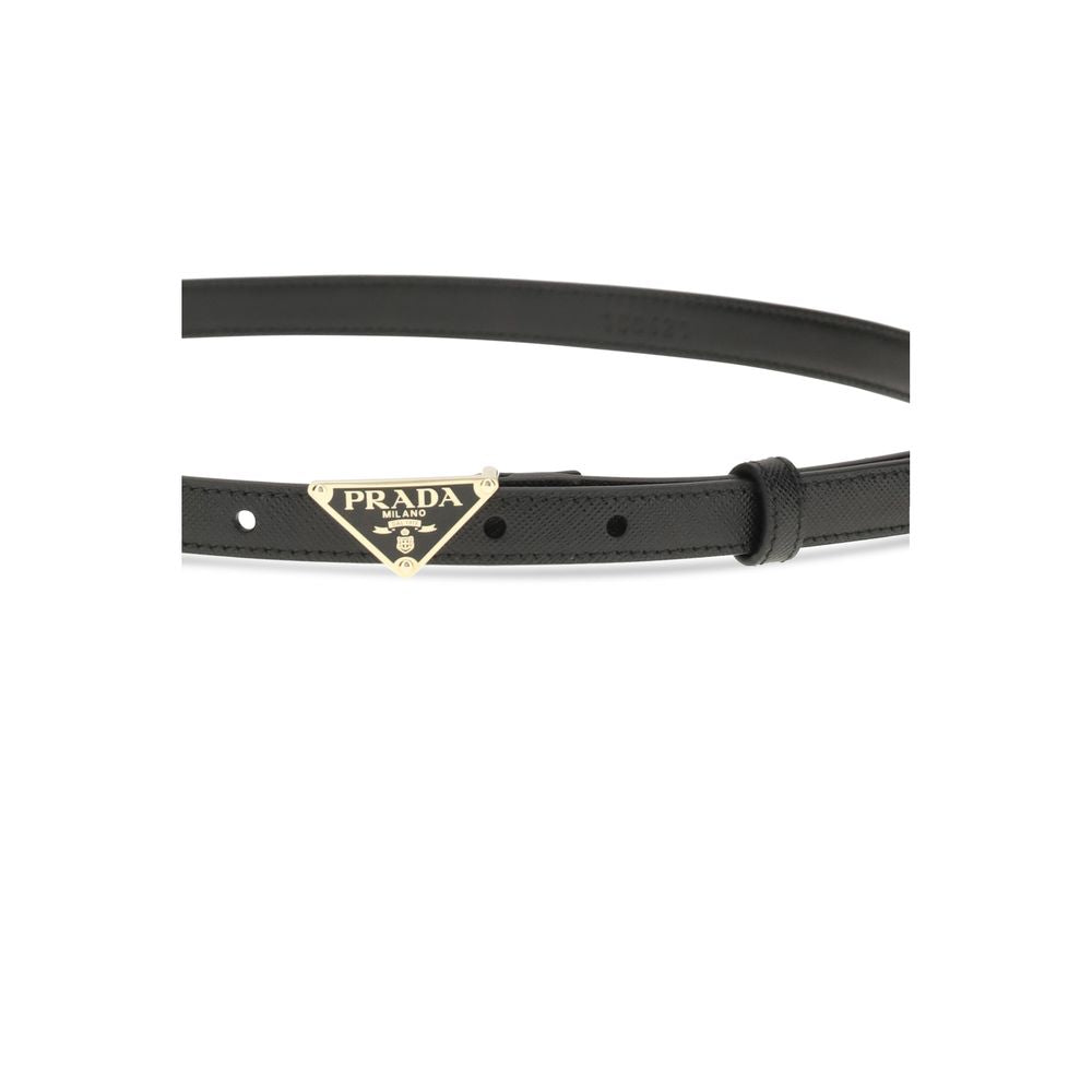 Prada Saffiano Leather Belt with Clean Geometry