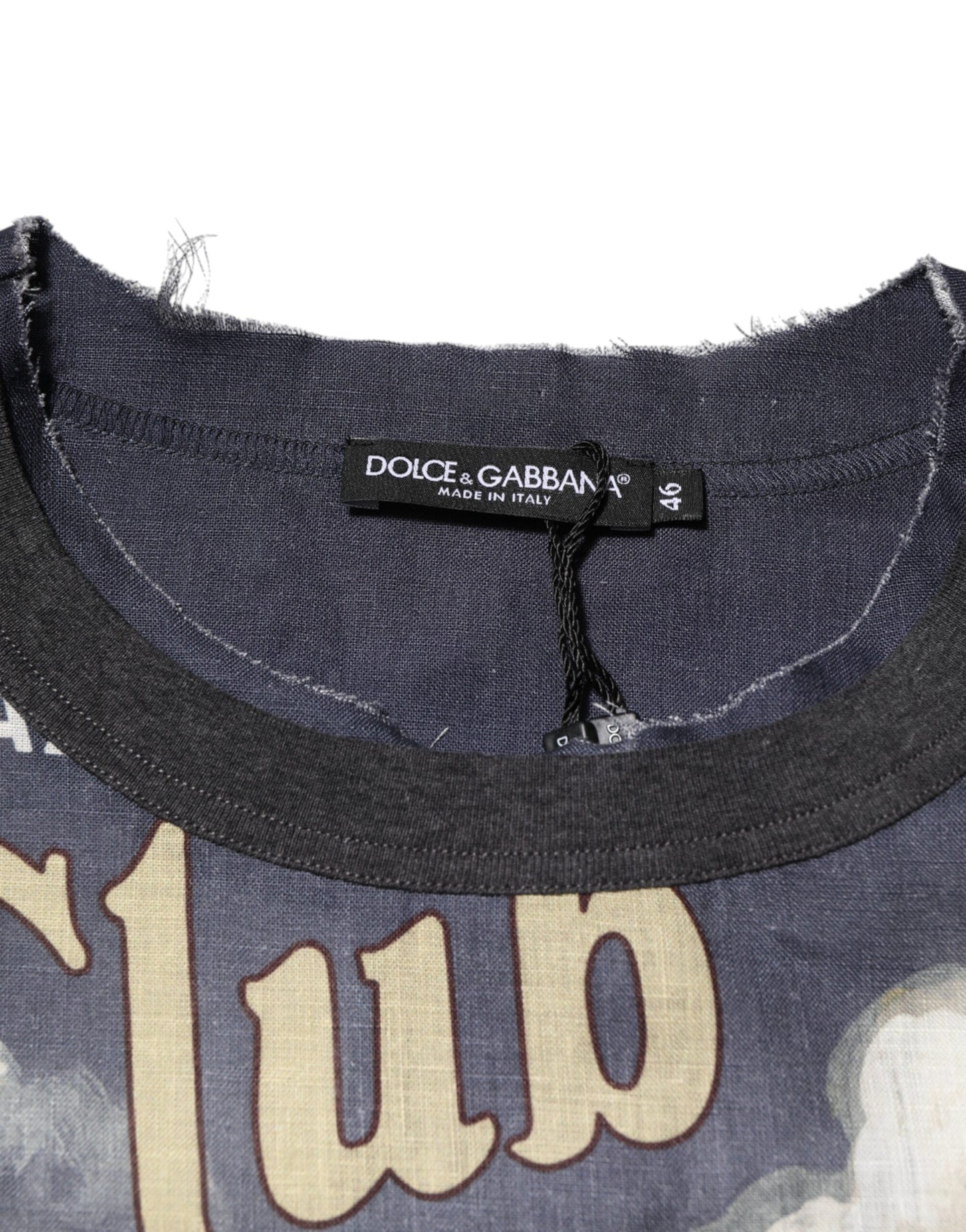 Camiseta de lino de cuello redondo para hombre Dolce & Gabbana Palermo Jazz Club
