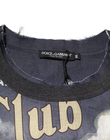 Camiseta de lino de cuello redondo para hombre Dolce & Gabbana Palermo Jazz Club