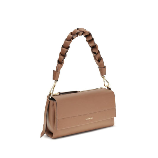 Bolso de hombro Coccinelle de piel de becerro beige Bos Taurus