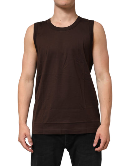 Camiseta sin mangas para hombre Dolce & Gabbana de algodón marrón
