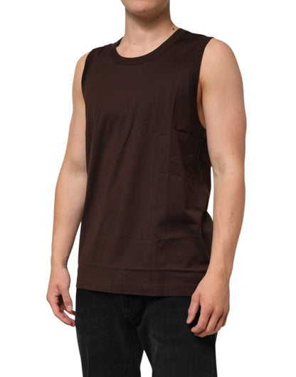 Camiseta sin mangas para hombre Dolce & Gabbana de algodón marrón