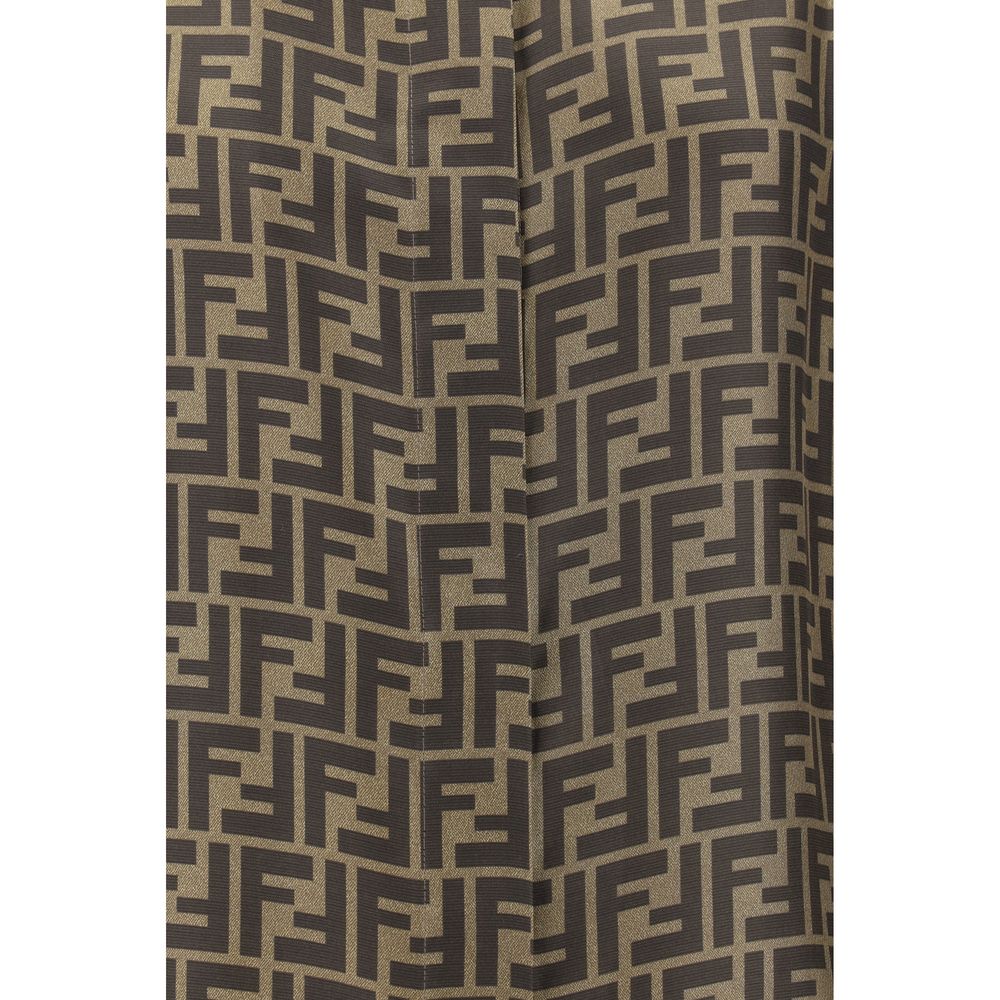 Camisa Fendi de seda marrón estampada