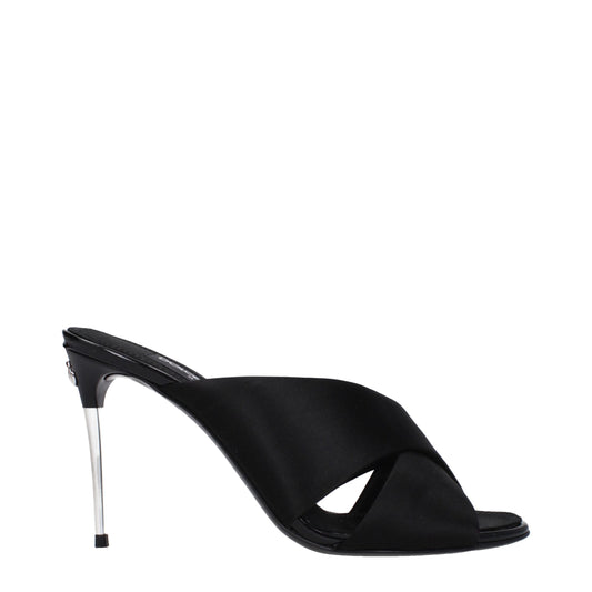 Sandalias Dolce & Gabbana de tacón de aguja de satén negro