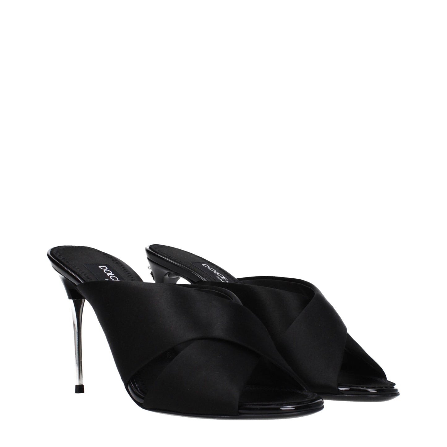 Sandalias Dolce & Gabbana de tacón de aguja de satén negro