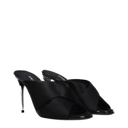 Sandalias Dolce & Gabbana de tacón de aguja de satén negro