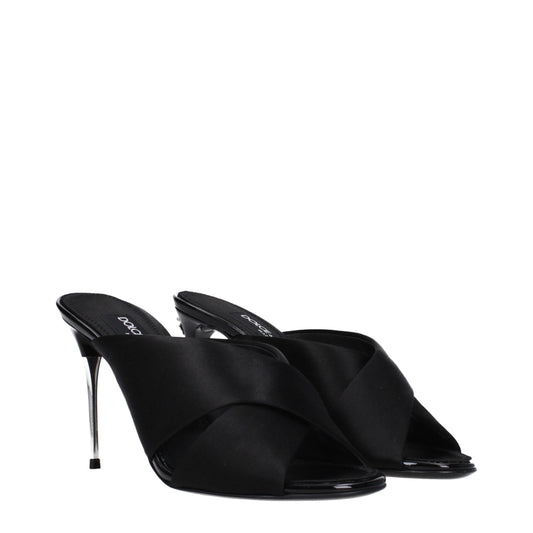 Sandalias Dolce & Gabbana de tacón de aguja de satén negro