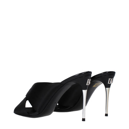 Sandalias Dolce & Gabbana de tacón de aguja de satén negro