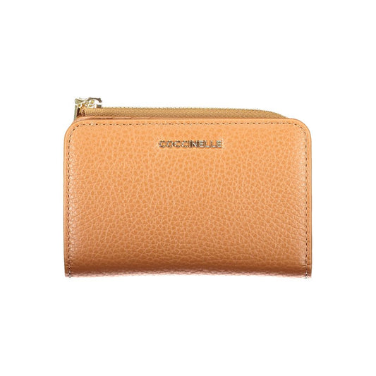 Billetera de mujer de piel marrón Coccinelle