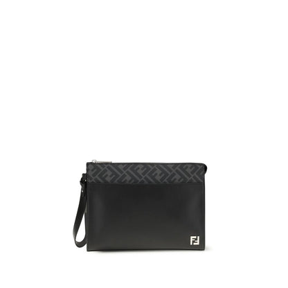 Bolso de mano Fendi de piel de becerro negra Bos Taurus