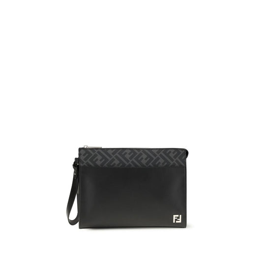 Bolso de mano Fendi de piel de becerro negra Bos Taurus