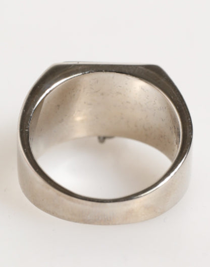 Anillo Dolce & Gabbana de latón auténtico plateado con logo DG de pirámide