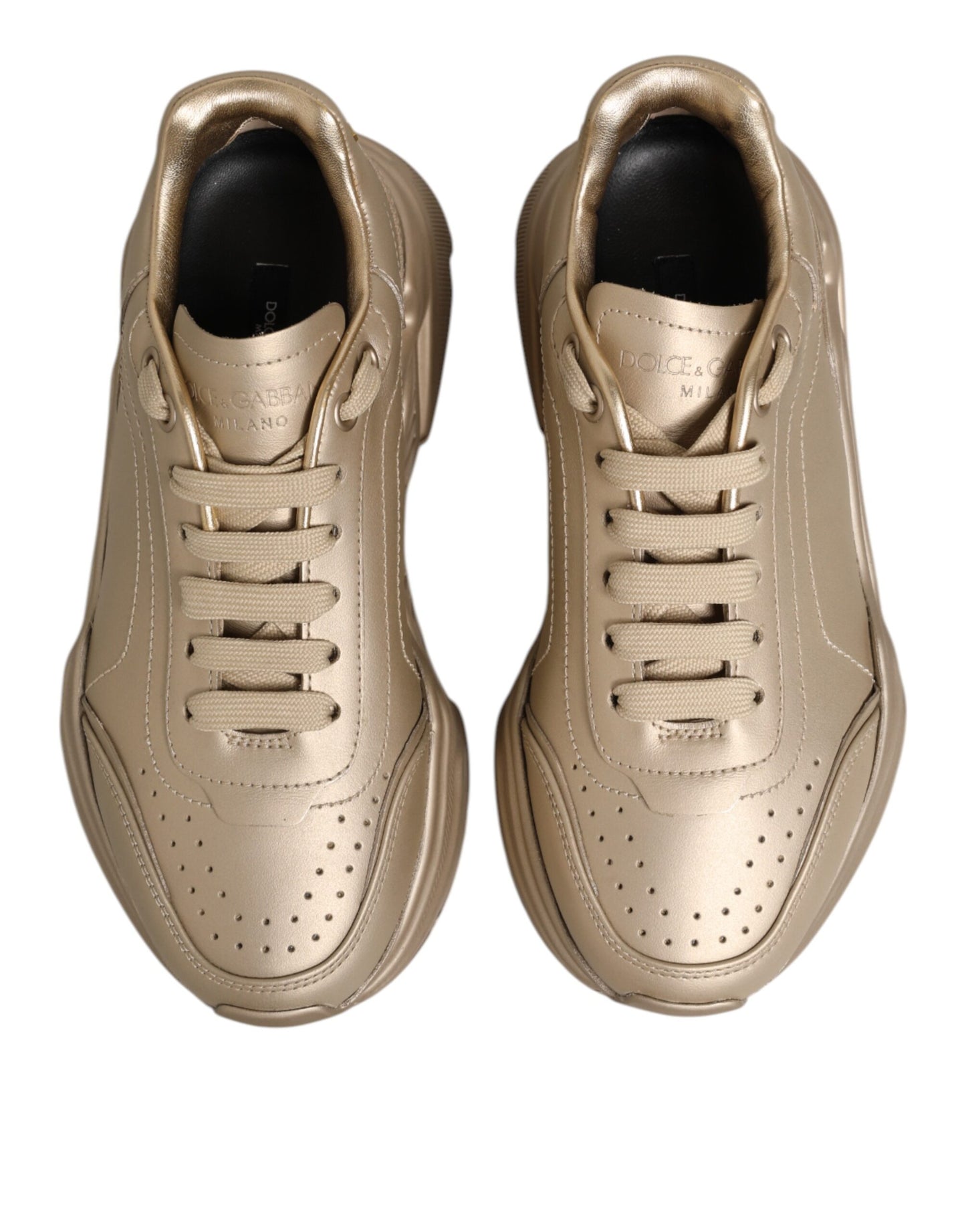Zapatillas Dolce & Gabbana Gold Leather Daymaster para mujer