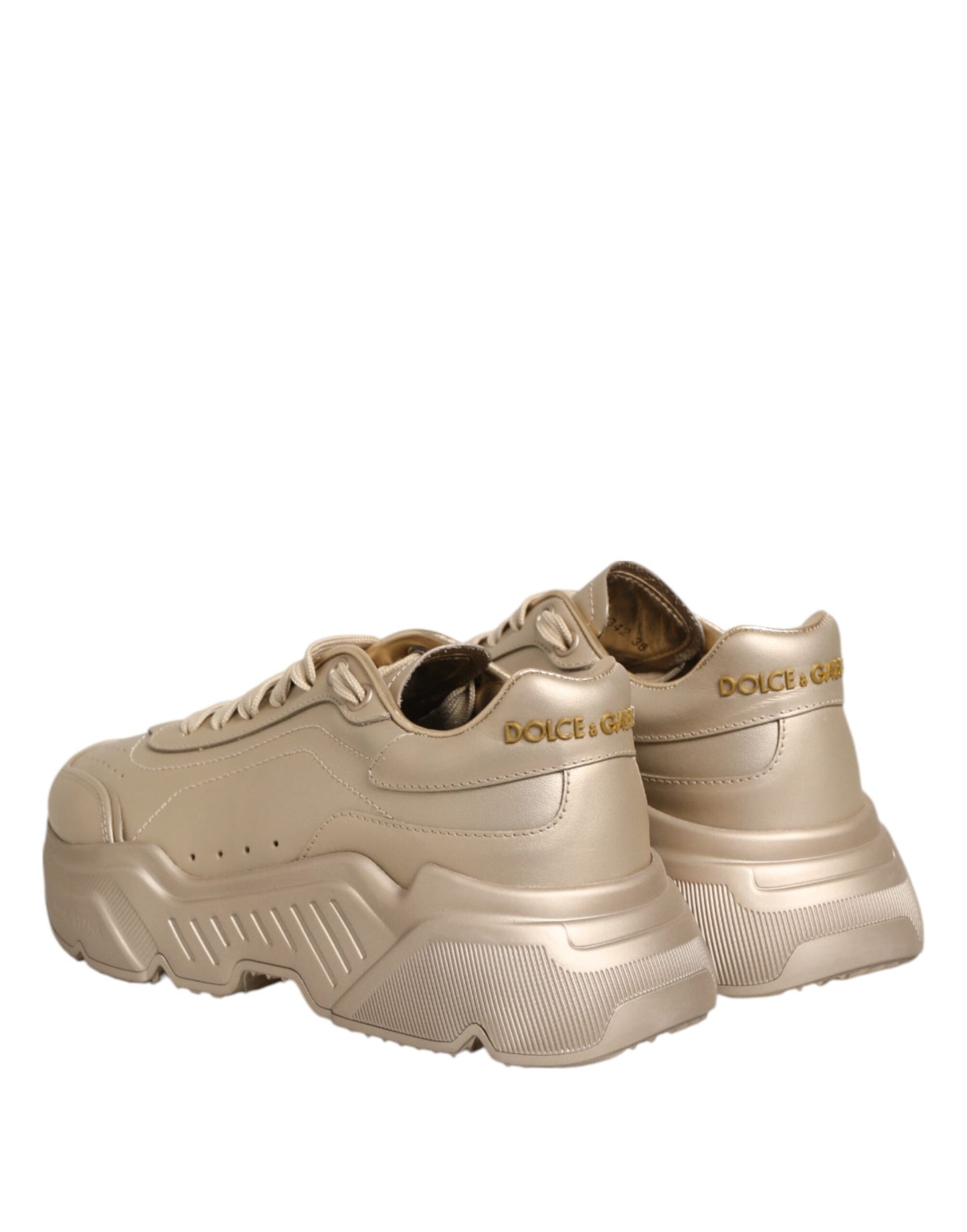 Zapatillas Dolce & Gabbana Gold Leather Daymaster para mujer