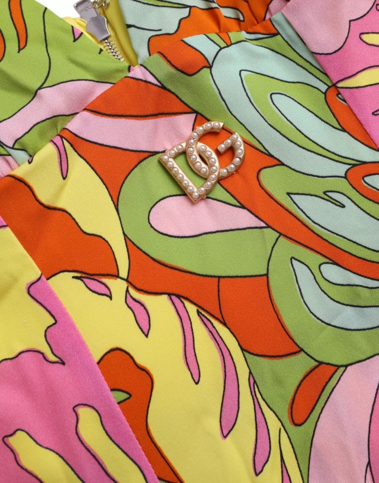 Minivestido evasé de seda con estampado floral multicolor de Dolce & Gabbana